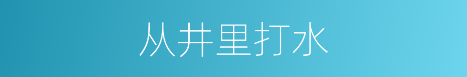 从井里打水的同义词