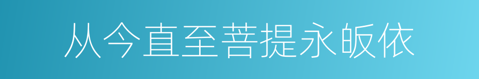 从今直至菩提永皈依的同义词