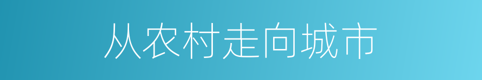 从农村走向城市的同义词