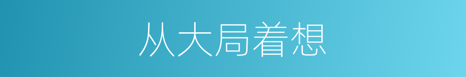 从大局着想的同义词