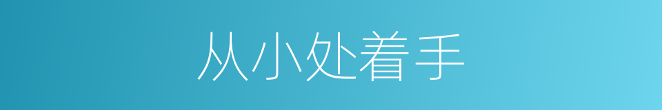 从小处着手的同义词