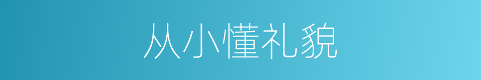 从小懂礼貌的同义词