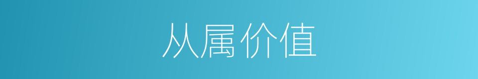 从属价值的意思