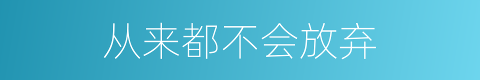 从来都不会放弃的同义词