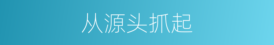 从源头抓起的同义词