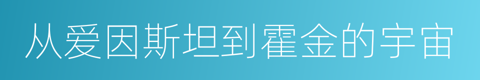 从爱因斯坦到霍金的宇宙的同义词