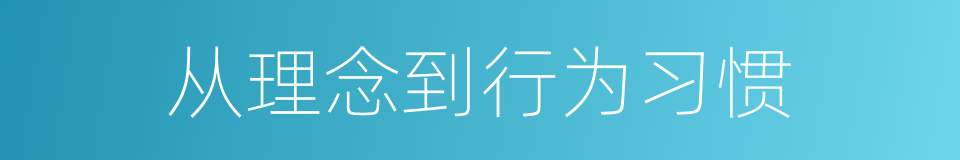 从理念到行为习惯的同义词