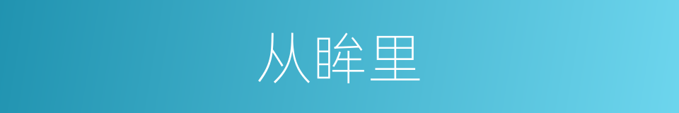 从眸里的同义词