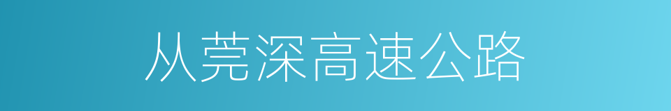 从莞深高速公路的同义词