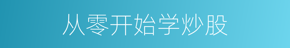 从零开始学炒股的同义词