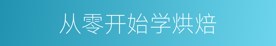 从零开始学烘焙的同义词