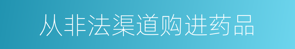 从非法渠道购进药品的同义词