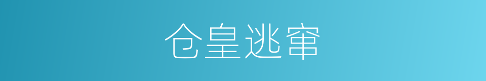 仓皇逃窜的意思