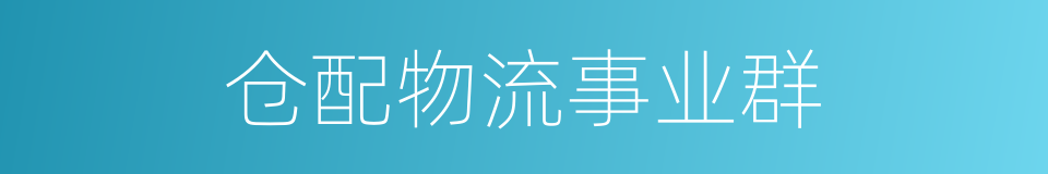 仓配物流事业群的同义词