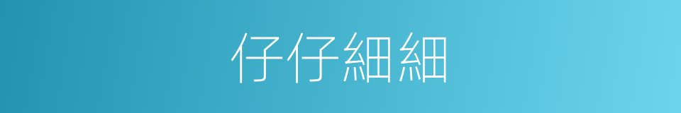 仔仔細細的意思