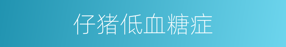 仔猪低血糖症的同义词