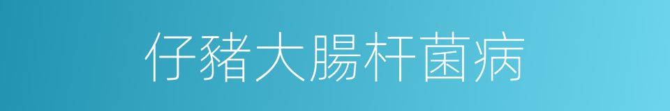 仔豬大腸杆菌病的同義詞