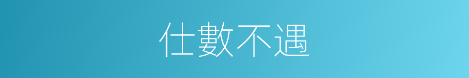 仕數不遇的同義詞