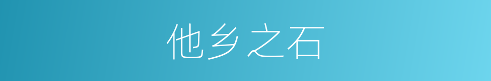 他乡之石的同义词