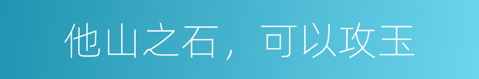 他山之石，可以攻玉的意思