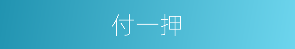 付一押的同义词
