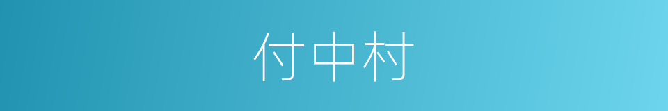 付中村的同义词