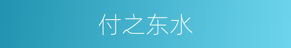 付之东水的同义词