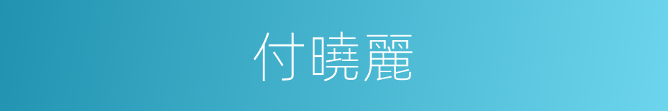 付曉麗的同義詞