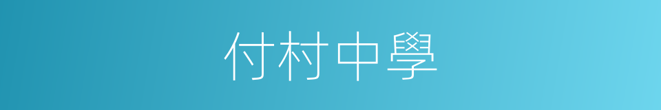 付村中學的同義詞