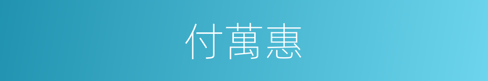 付萬惠的同義詞