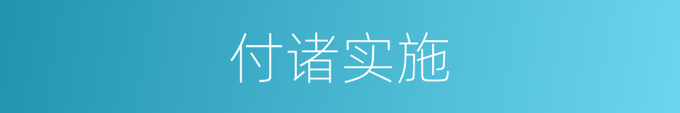 付诸实施的意思
