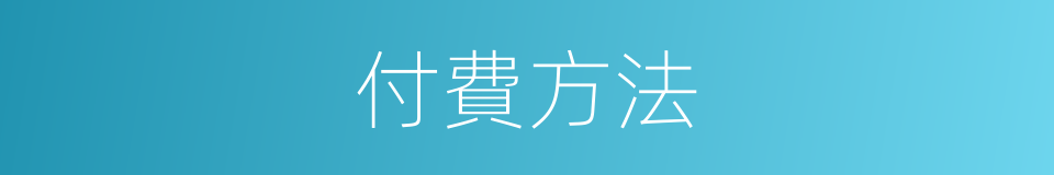 付費方法的同義詞