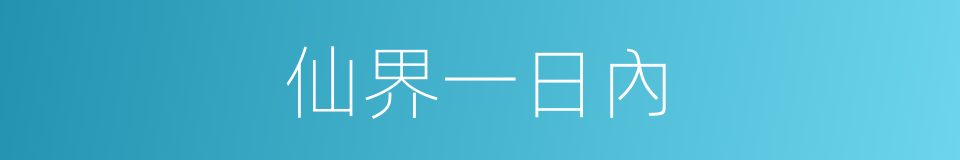 仙界一日內的同義詞