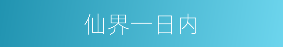 仙界一日内的同义词