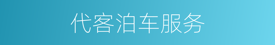 代客泊车服务的同义词
