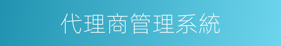 代理商管理系統的同義詞