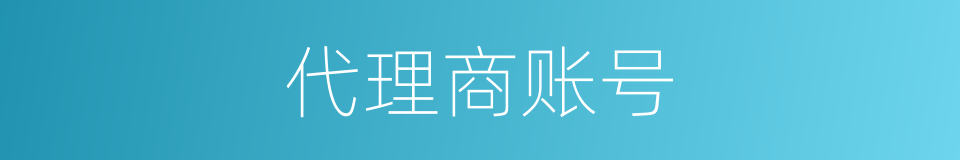 代理商账号的同义词