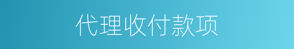 代理收付款项的同义词