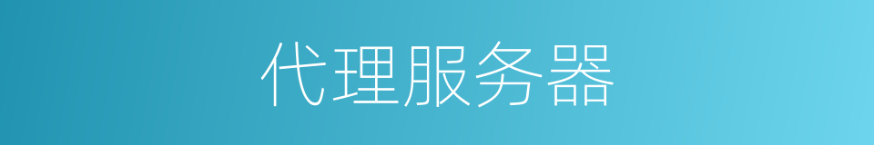 代理服务器的意思