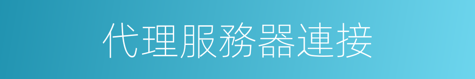 代理服務器連接的同義詞