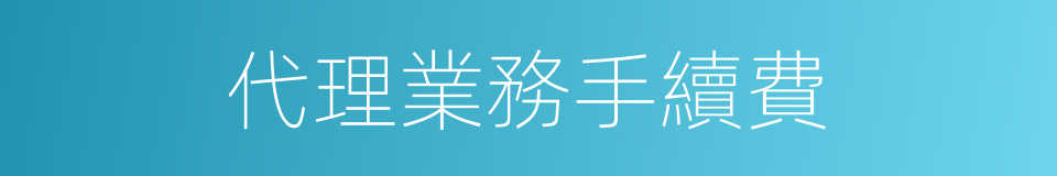 代理業務手續費的同義詞