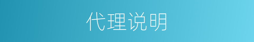 代理说明的同义词