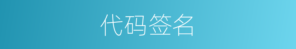 代码签名的同义词