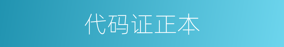 代码证正本的同义词