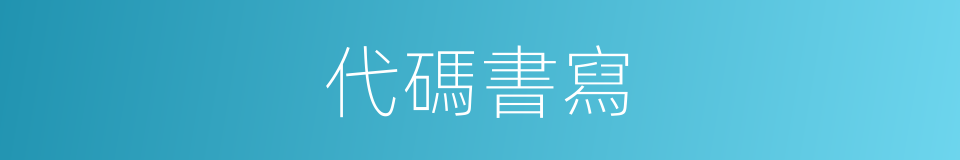代碼書寫的意思