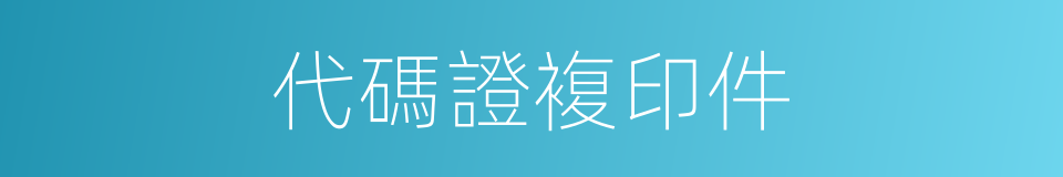 代碼證複印件的同義詞