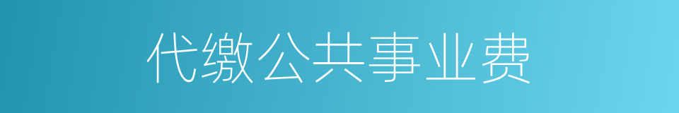 代缴公共事业费的同义词