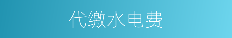 代缴水电费的同义词