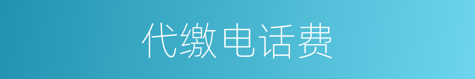 代缴电话费的同义词