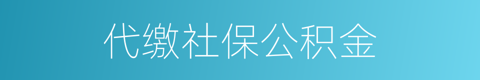 代缴社保公积金的同义词